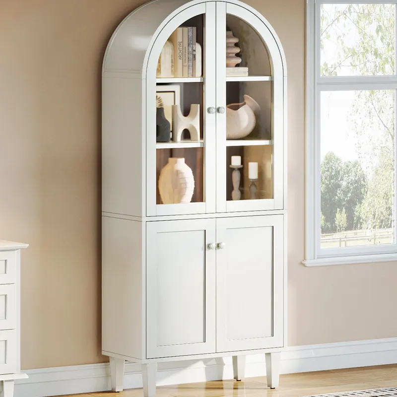 Tribesigns Bookcases & Bookshelves|Bookcases & Bookshelves*68" Bookshelf, 5 - Tier Arched Storage Cabinet Display Bookcase
