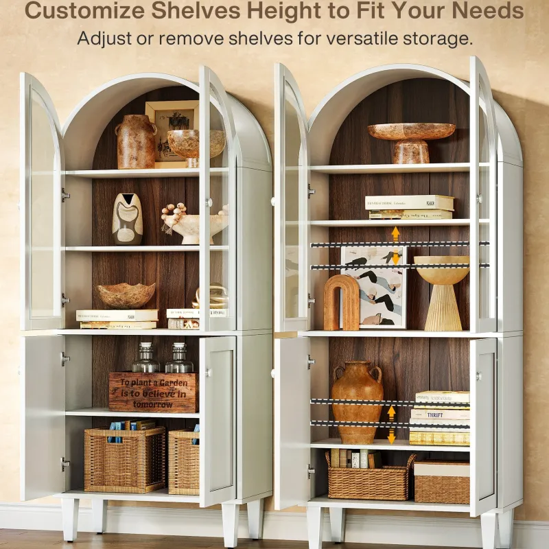 Tribesigns Bookcases & Bookshelves|Bookcases & Bookshelves*68" Bookshelf, 5 - Tier Arched Storage Cabinet Display Bookcase