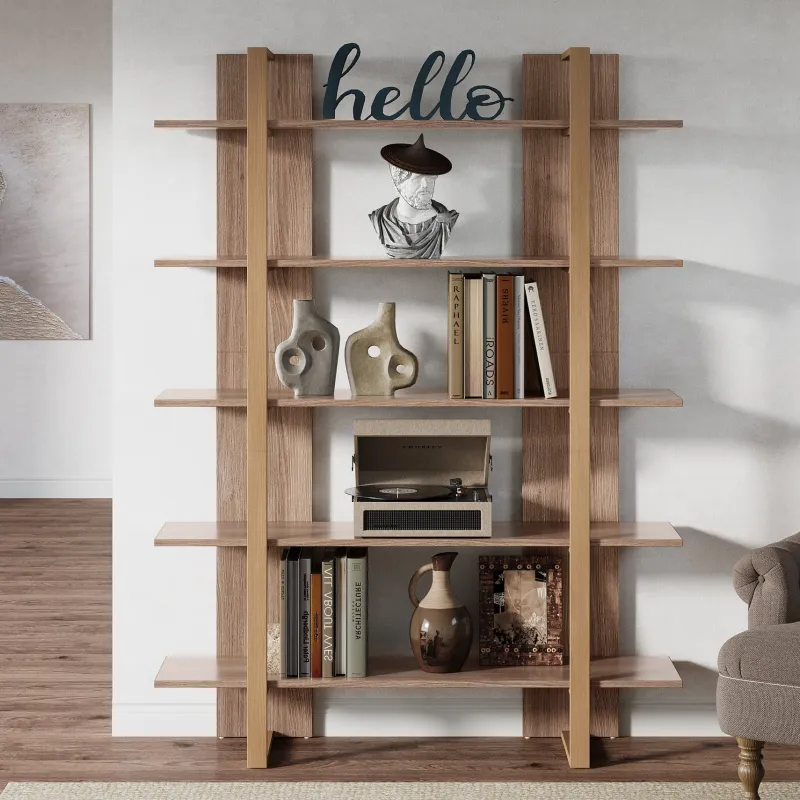 Tribesigns Bookcases & Bookshelves|Bookcases & Bookshelves*70.8" Bookshelf, 5 - Tier Etagere Bookcase Display Shelf