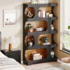 Tribesigns Bookcases & Bookshelves|Bookcases & Bookshelves*71" Bookshelf, 4 - Tier S - Shaped Bookcase Freestanding Display Shelves