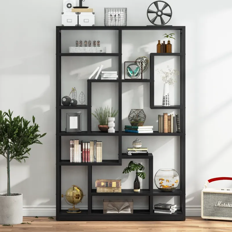 Tribesigns Bookcases & Bookshelves|Bookcases & Bookshelves*70.87" Bookshelf, Black Standing Shelf Bookcase Storage Rack