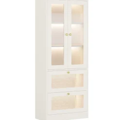 Tribesigns Bookcases & Bookshelves|Bookcases & Bookshelves*70.8" Bookshelf, Modern Bookcase Display Shelf with LED Light
