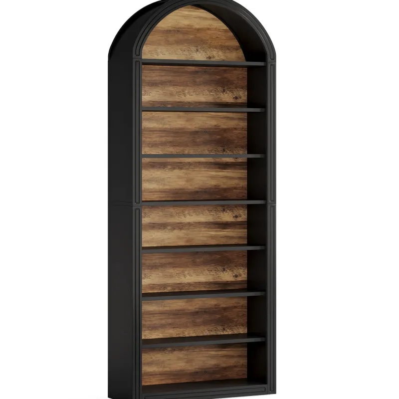 Tribesigns Bookcases & Bookshelves|Bookcases & Bookshelves*78.7" Bookshelf, Wooden Arched Bookcase Display Shelving Unit