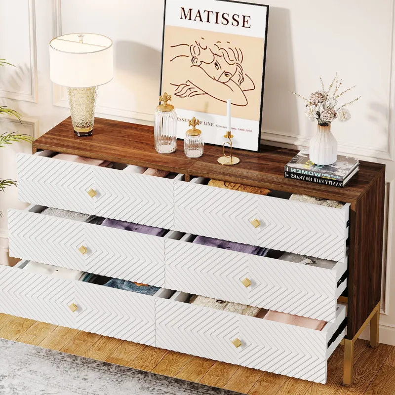 Tribesigns Chests Of Drawers*55" Chest Dresser, Modern Storage Organizer with Drawers