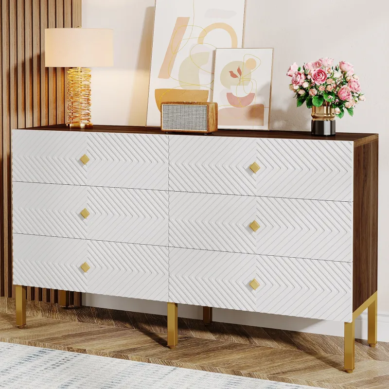 Tribesigns Chests Of Drawers*55" Chest Dresser, Modern Storage Organizer with Drawers
