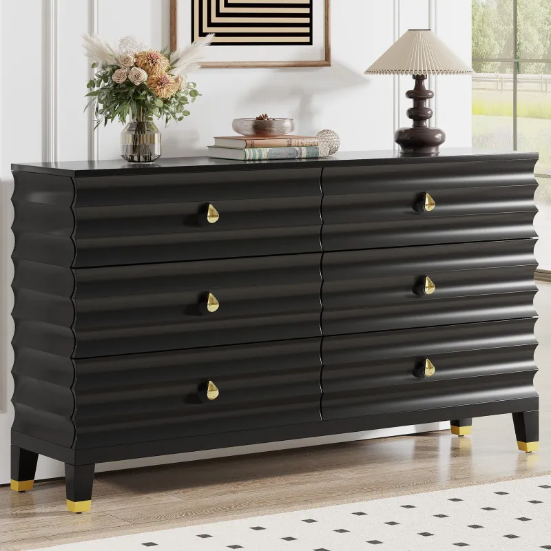 Tribesigns Chests Of Drawers*55" Chest of Drawers, 6 - Drawer Dresser Storage Organizer
