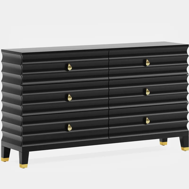 Tribesigns Chests Of Drawers*55" Chest of Drawers, 6 - Drawer Dresser Storage Organizer