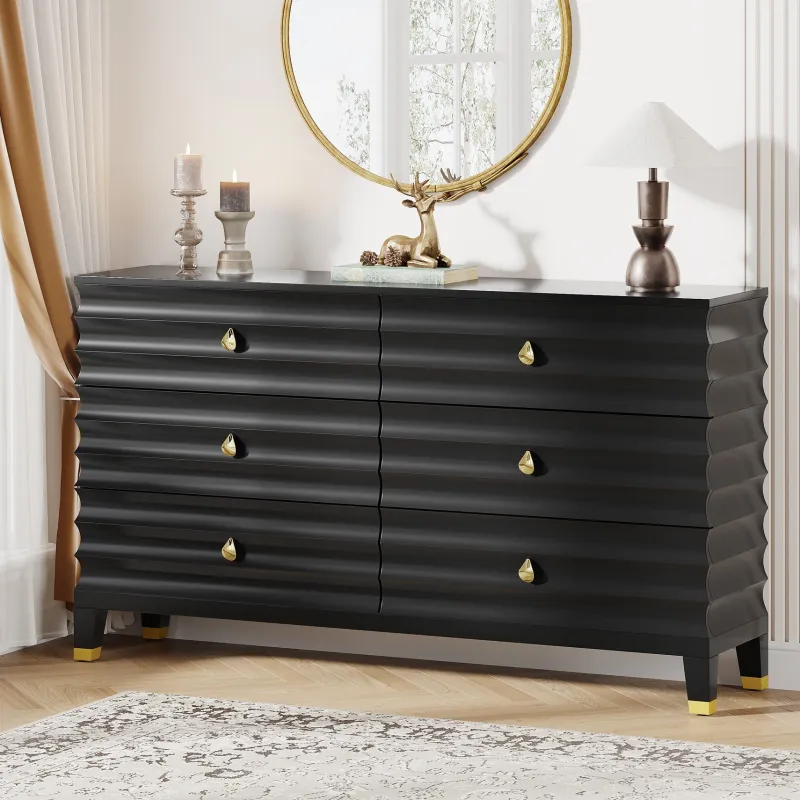 Tribesigns Chests Of Drawers*55" Chest of Drawers, 6 - Drawer Dresser Storage Organizer