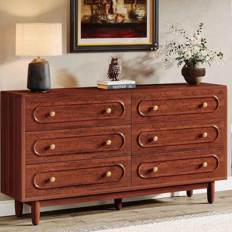 Tribesigns Chests Of Drawers*55" Chest of Drawers, Wood 6 - Drawer Storage Organizer Dresser