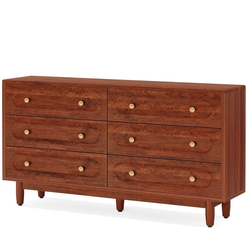 Tribesigns Chests Of Drawers*55" Chest of Drawers, Wood 6 - Drawer Storage Organizer Dresser