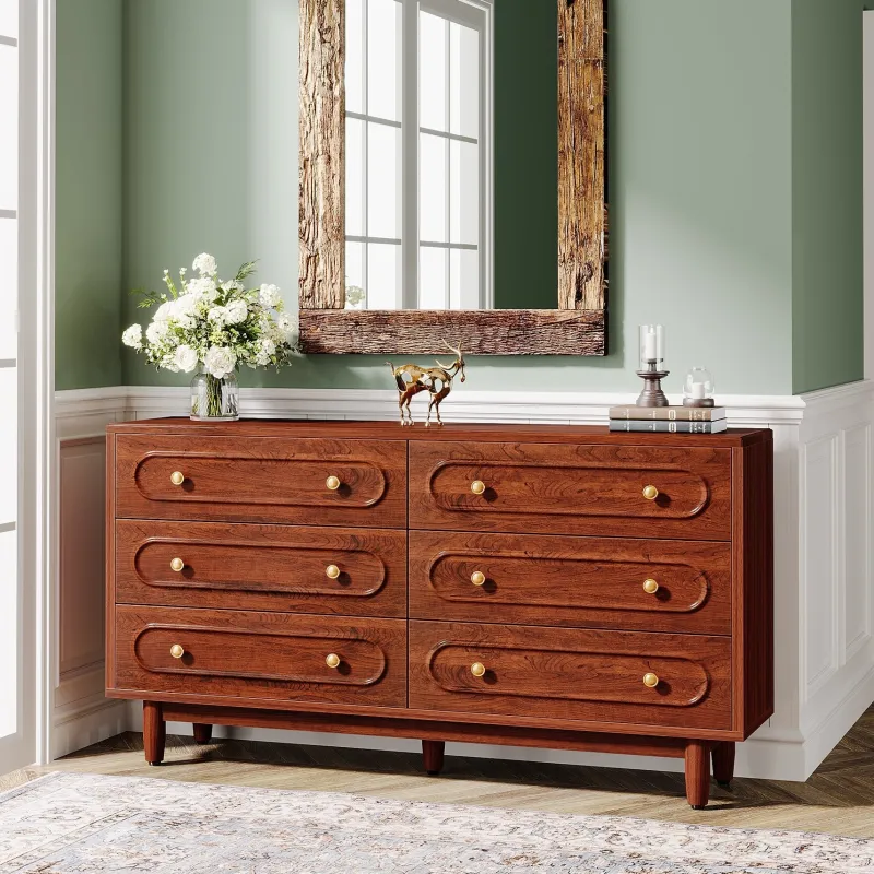 Tribesigns Chests Of Drawers*55" Chest of Drawers, Wood 6 - Drawer Storage Organizer Dresser