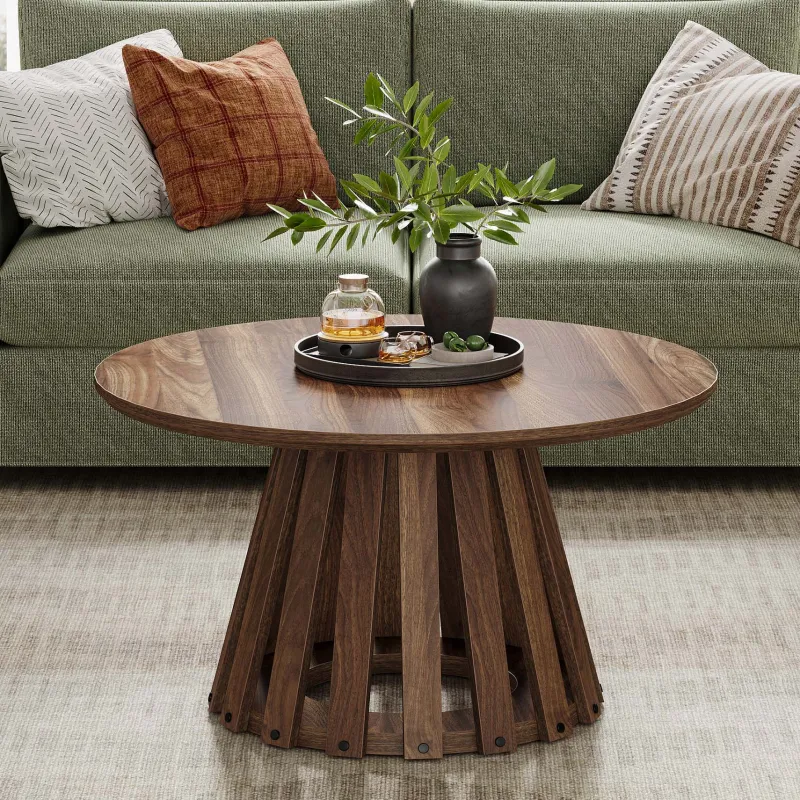 Tribesigns Coffee Tables*31.5" Circle Coffee Table, Farmhouse Accent Center Table Tea Table