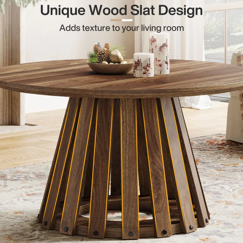 Tribesigns Coffee Tables*31.5" Circle Coffee Table, Farmhouse Accent Center Table Tea Table