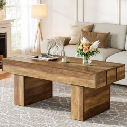Tribesigns Coffee Tables*47" Coffee Table, Farmhouse Accent Table Snack Table