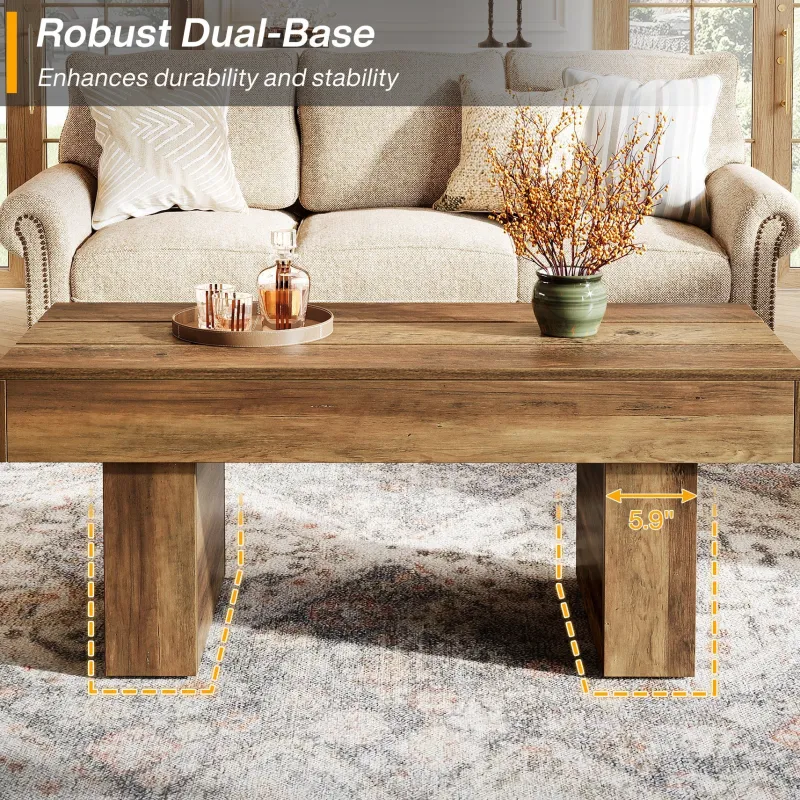 Tribesigns Coffee Tables*47" Coffee Table, Farmhouse Accent Table Snack Table