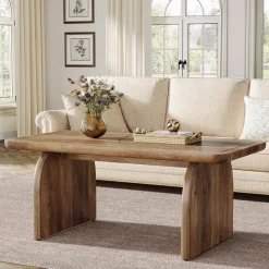 Tribesigns Coffee Tables*47" Coffee Table, Farmhouse Center Table Low Cocktail Tea Table