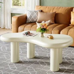 Tribesigns Coffee Tables*45" Coffee Table, Modern Irregular Center Table Tea Table