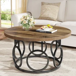 Tribesigns Coffee Tables*31.5" Coffee Table, Rustic Center Table Snack Table