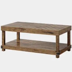 Tribesigns Coffee Tables*47" Coffee Table, Wood Center Table Cocktail Tea Table with Storage Shelf