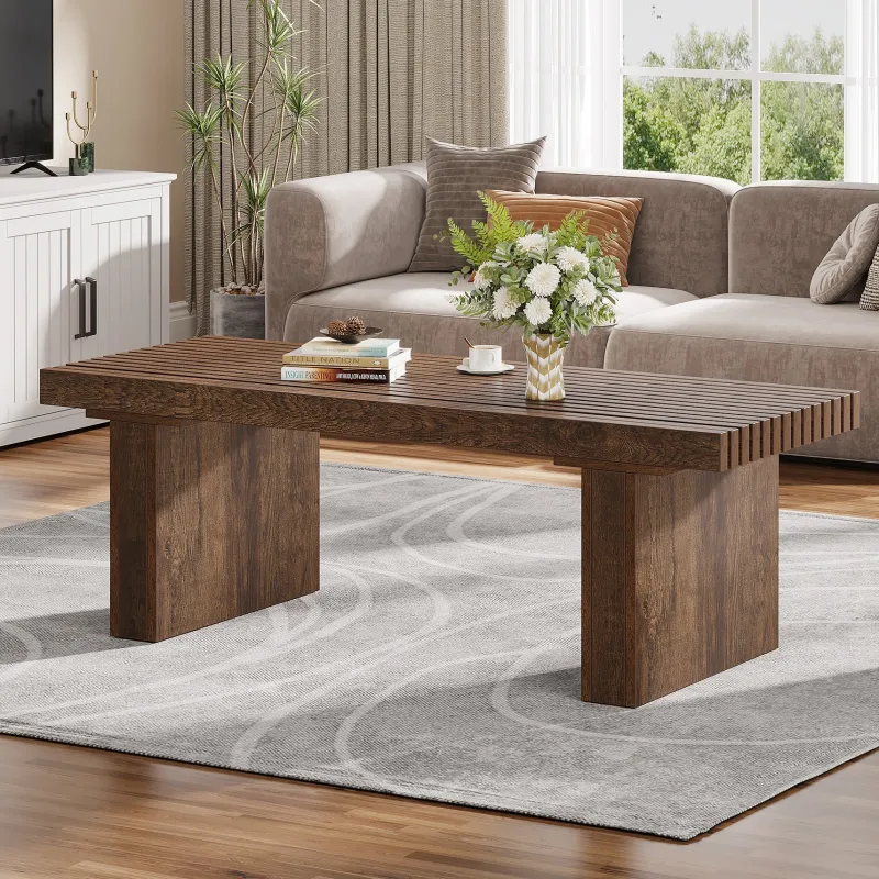 Tribesigns Coffee Tables*47.2" Coffee Table, Wood Rectangle Center Table