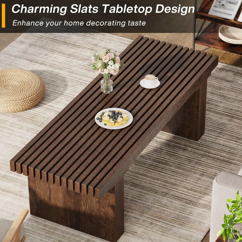 Tribesigns Coffee Tables*47.2" Coffee Table, Wood Rectangle Center Table