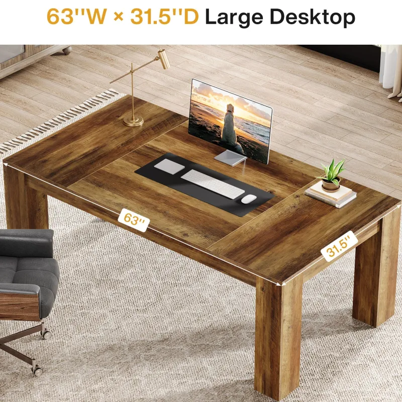 Tribesigns Desks*63" Computer Desk, Executive Desk Office Writing Table Workstation