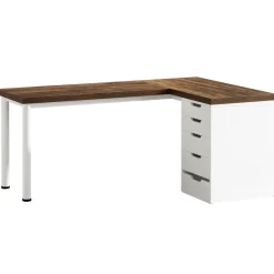Tribesigns Desks*55" Computer Desk, L - Shaped Corner Desk Office Desk with 5 Drawers