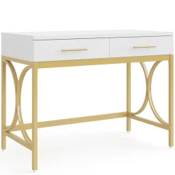 Tribesigns Desks*41" Computer Desk, Modern Home Office Writing Desk with 2 Drawers