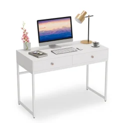 Tribesigns Desks*47" Computer Desk, Modern Writing Desk with 2 Drawers