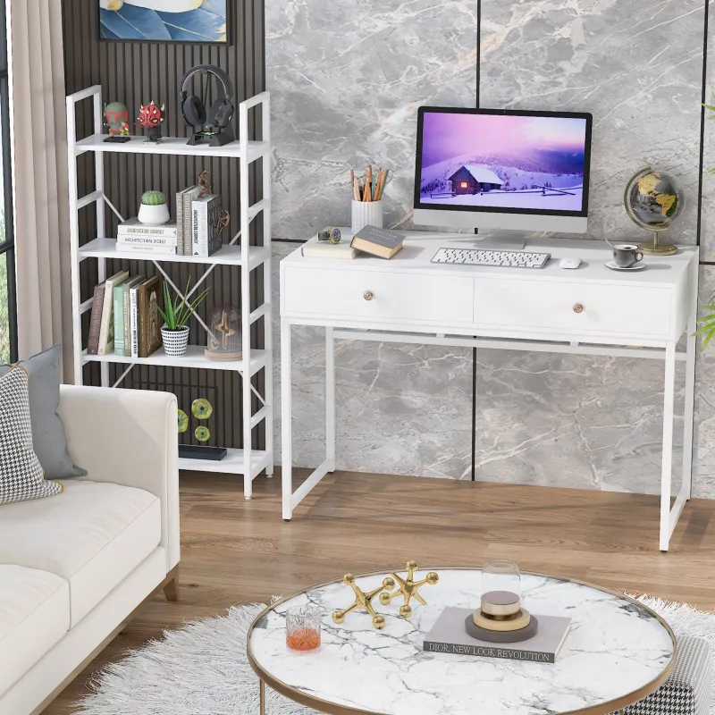 Tribesigns Desks*47" Computer Desk, Modern Writing Desk with 2 Drawers