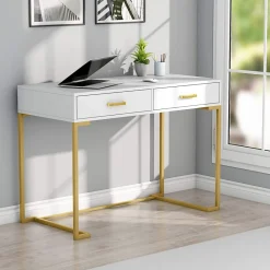 Tribesigns Desks*39" Computer Desk with Drawers, Modern Writing Desk Study Desk