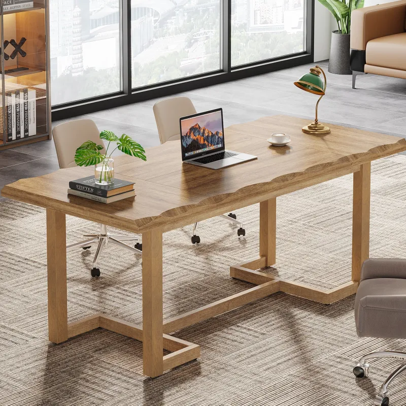 Tribesigns Desks*63" Computer Desk, Wood Executive Desk Study Writing Table