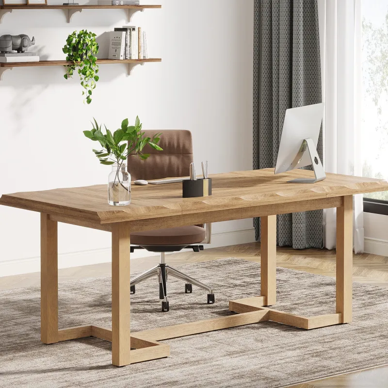 Tribesigns Desks*63" Computer Desk, Wood Executive Desk Study Writing Table