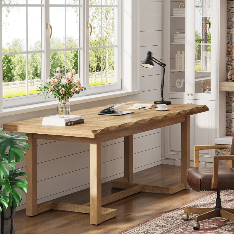 Tribesigns Desks*63" Computer Desk, Wood Executive Desk Study Writing Table