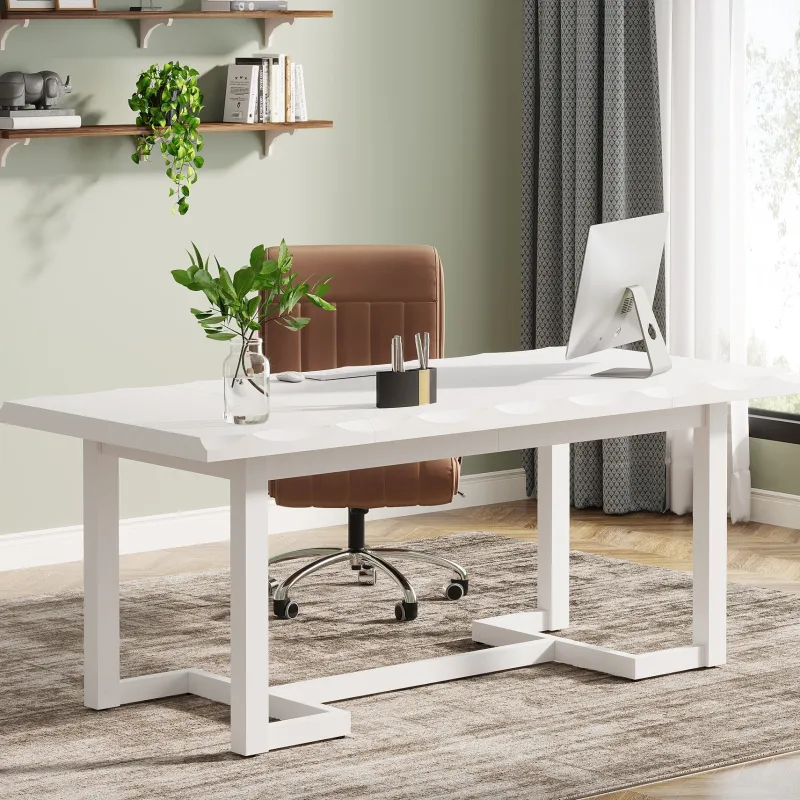 Tribesigns Desks*63" Computer Desk, Wood Executive Desk Study Writing Table
