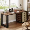 Tribesigns Desks*55" Computer Desk, Wood Office Desk with Reversible Drawer