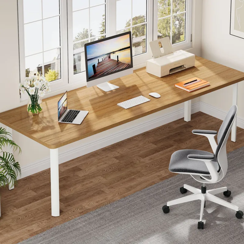 Tribesigns Desks*78" Computer Desk, Wood Office Desk Writing Table