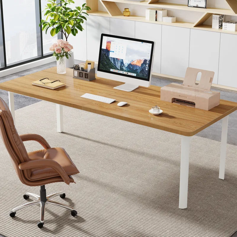 Tribesigns Desks*78" Computer Desk, Wood Office Desk Writing Table