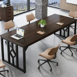 Tribesigns Desks*78.7" Conference Table, Large Meeting Room Table for 6 - 8 People with File Cabinet