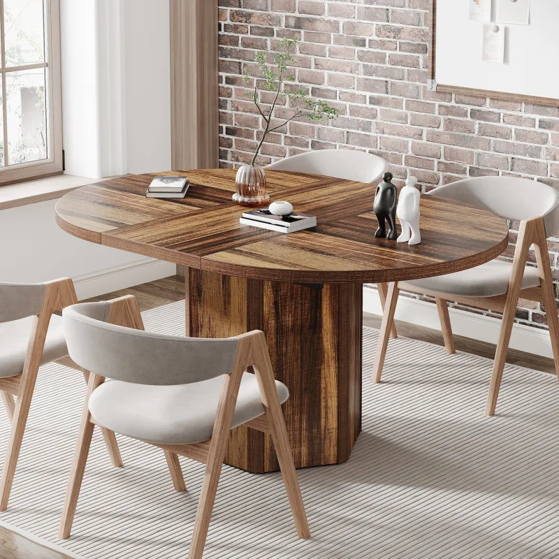 Tribesigns Desks*55" Conference Table, Oval Rustic Meeting Table For 6 People