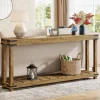 Tribesigns Console Tables|Console Tables*70.9" Console Table, 2 - Tier Entryway Table Sofa Table with Storage Shelves