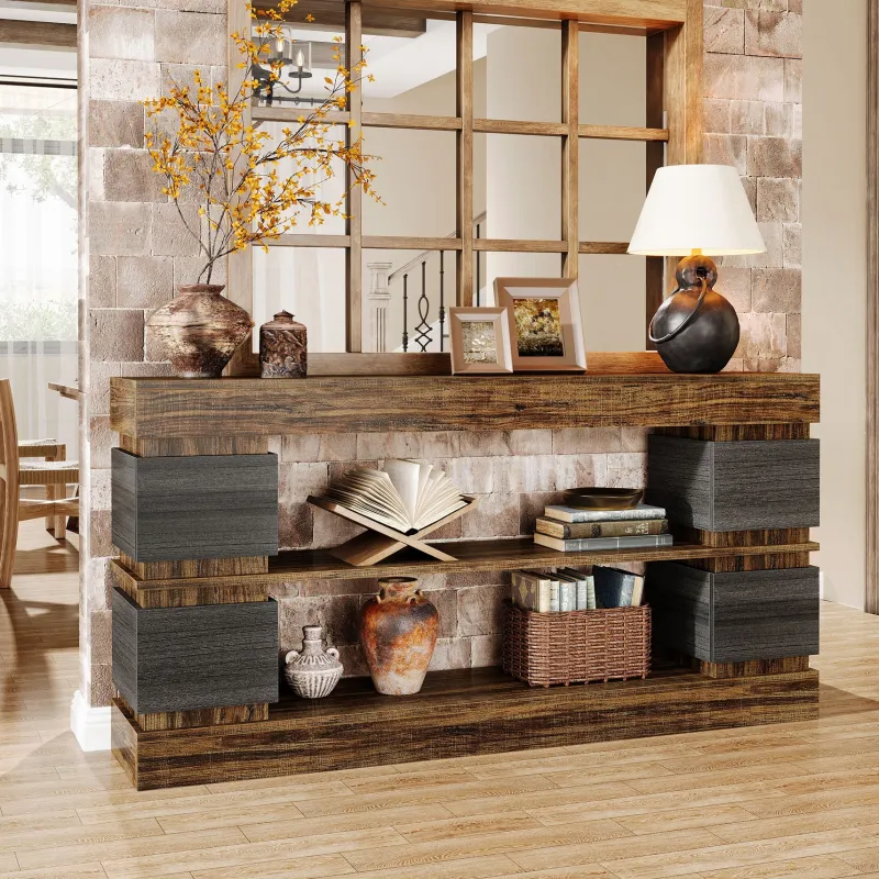 Tribesigns Console Tables|Console Tables*63" Console Table, 3 - Tier Farmhouse Hallway Sofa Table