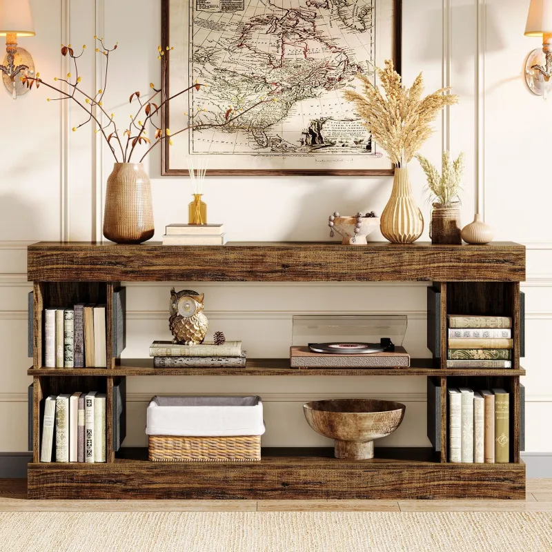 Tribesigns Console Tables|Console Tables*63" Console Table, 3 - Tier Farmhouse Hallway Sofa Table