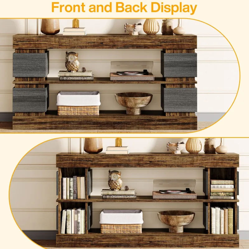 Tribesigns Console Tables|Console Tables*63" Console Table, 3 - Tier Farmhouse Hallway Sofa Table