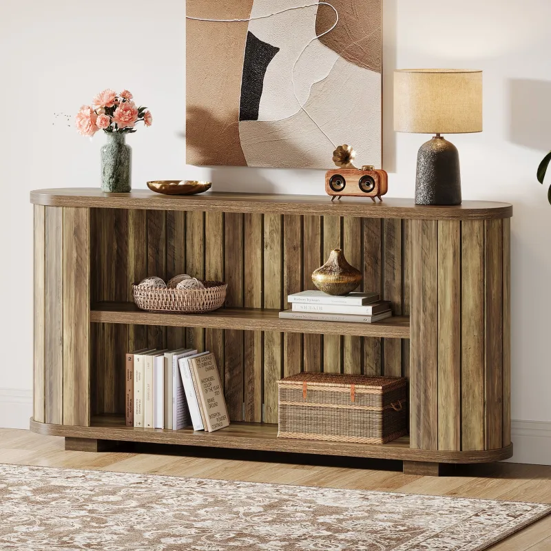 Tribesigns Console Tables|Console Tables*63" Console Table, 3 - Tier Farmhouse Entryway Table Sofa Table with Storage Shelves