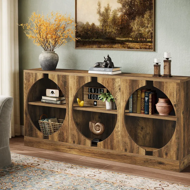 Tribesigns Console Tables|Console Tables*68" Console Table, 3 - Tier Farmhouse Entryway Table with Storage