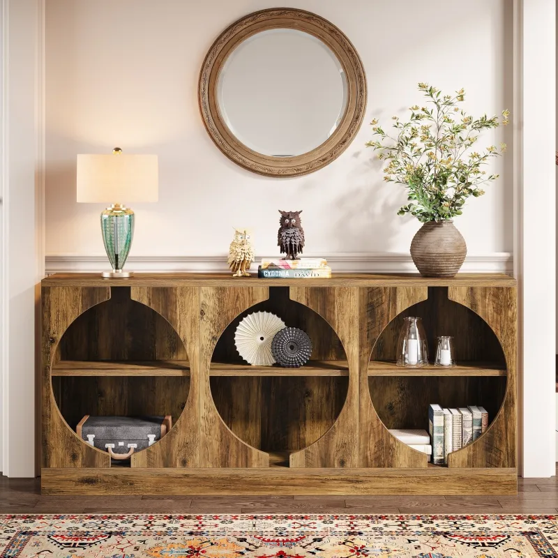 Tribesigns Console Tables|Console Tables*68" Console Table, 3 - Tier Farmhouse Entryway Table with Storage