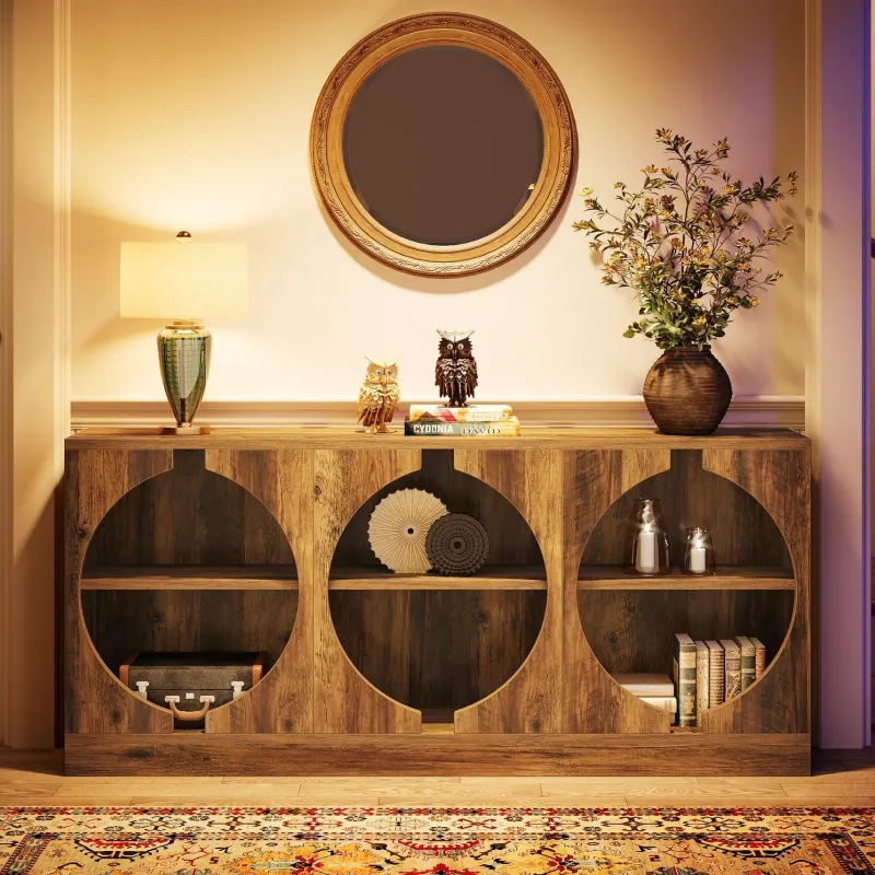 Tribesigns Console Tables|Console Tables*68" Console Table, 3 - Tier Farmhouse Entryway Table with Storage