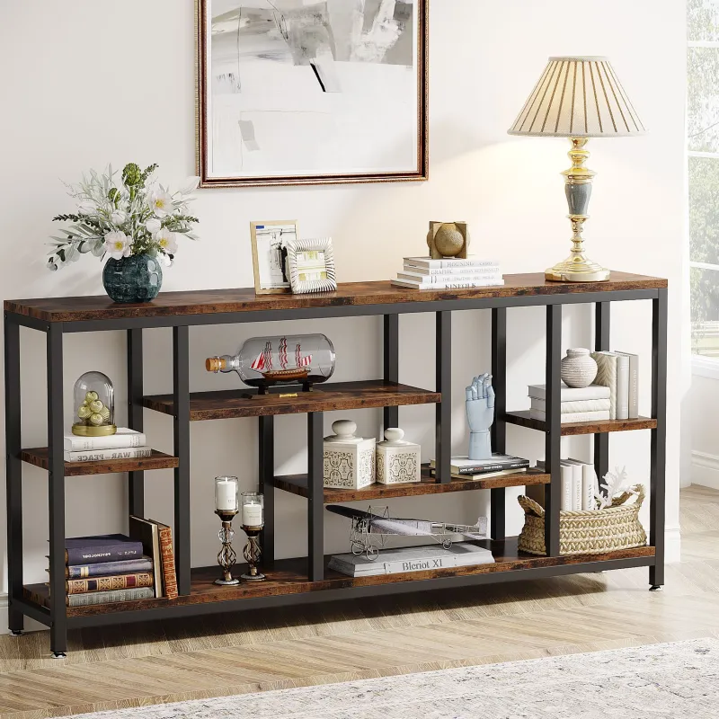 Tribesigns Console Tables|Console Tables*70.9" Console Table Entryway Sofa Table with Storage Shelves