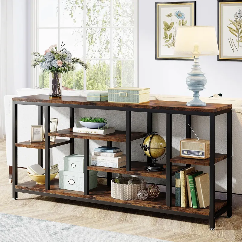 Tribesigns Console Tables|Console Tables*70.9" Console Table Entryway Sofa Table with Storage Shelves